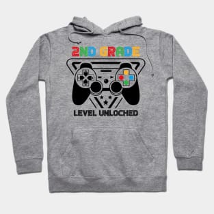 2nd Grade Level Unlocked Video Gamer Back to School Boys Hoodie